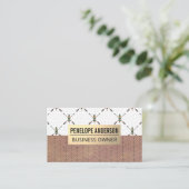 金ゴールド金属 |フェザー・ボヘミアン・パターン 名刺 (スタンド正面)