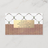 金ゴールド金属 |フェザー・ボヘミアン・パターン 名刺 (裏面)