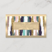 金ゴールド金属 |ブラシ芸術的ストローク 名刺 (裏面)