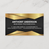 金ゴールド金属 | ブラックメタルテクスチャ 名刺 (裏面)