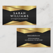 金ゴールド金属 | ブラックメタルパターン 名刺 (正面/裏面)