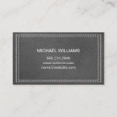 金ゴールド金属 |モノグラクラシックム |ステッチ済みレザー 名刺 (裏面)