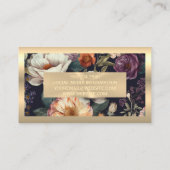 金ゴールド金属 |ヴィンテージエレガントの花模様 名刺 (裏面)