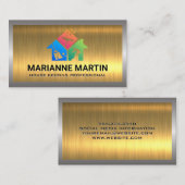 金ゴールド金属 | 住宅清掃アイコン 名刺 (正面/裏面)