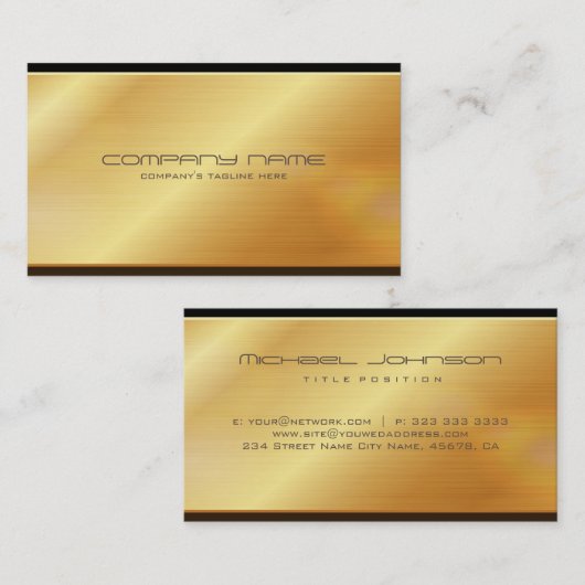 金ゴールド金属 名刺 (正面/裏面)