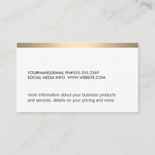 金ゴールド金属 名刺 (裏面)