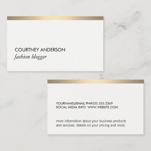 金ゴールド金属 名刺 (正面/裏面)