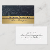 金ゴールド金属 |地形曲線 名刺 (正面/裏面)