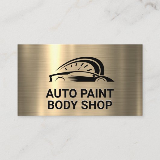 金ゴールド金属 | 定型化された車のロゴ 名刺 (正面)