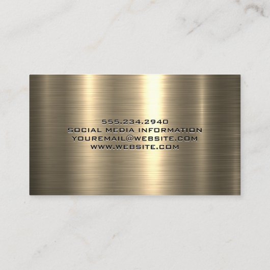 金ゴールド金属 | 拡大鏡のホームロゴ 名刺 (裏面)