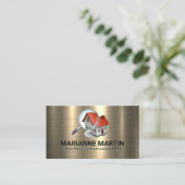 金ゴールド金属 | 拡大鏡のホームロゴ 名刺 (スタンド正面)