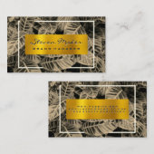 金ゴールド金属 |熱帯離れ産背景 名刺 (正面/裏面)