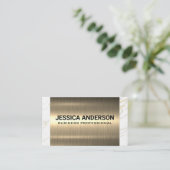 金ゴールド金属 |白大理石トリム 名刺 (スタンド正面)