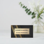金ゴールド金属 |連ストライプの続パターン 名刺 (スタンド正面)