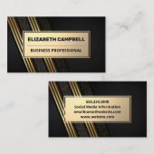 金ゴールド金属 |連ストライプの続パターン 名刺 (正面/裏面)