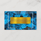 金ゴールド金属 |青い熱帯葉産 名刺 (裏面)