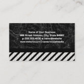 金ゴールド金属 |黒い大理石とストライプ 名刺 (裏面)