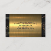 金ゴールド金属 | 黒大理石トリム 名刺 (裏面)