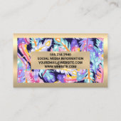 金ゴールド金属 | Boho Feather 名刺 (裏面)