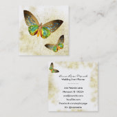 **金ゴールド金箔付き神秘的金ゴールド金箔付き蝶 スクエア名刺 (正面/裏面)