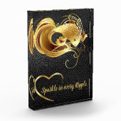 金ゴールド金魚の黒箔モノグラム | フォトブロック (左)