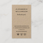 金ゴールド針と糸 |クラフト素朴垂直 名刺 (裏面)