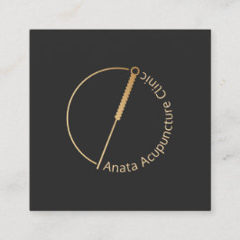 金ゴールド針ロゴ スクエア名刺