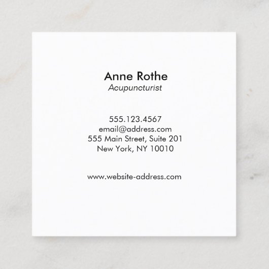 金ゴールド針ロゴ スクエア名刺 (裏面)