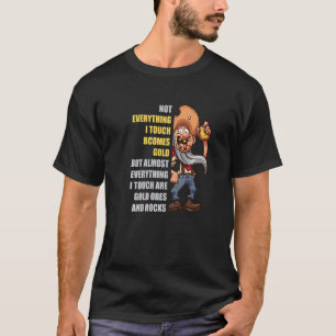 金ゴールド鉱夫Touch採掘鉱山試掘プンゴル Tシャツ
