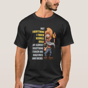 金ゴールド鉱夫Touch採掘鉱山試掘プンゴル Tシャツ