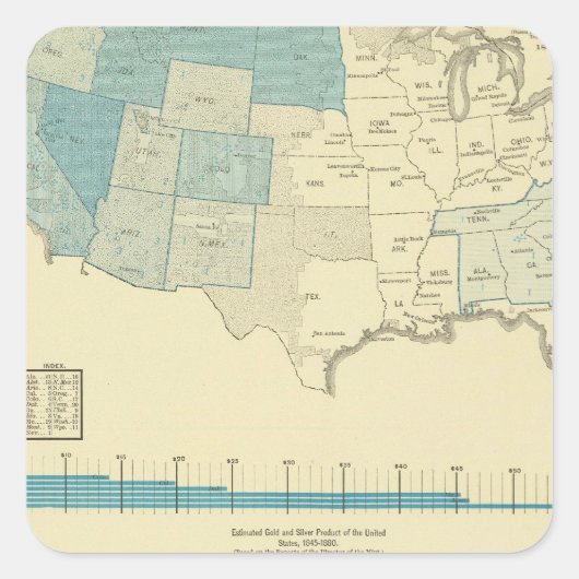 金ゴールド鉱業地域 スクエアシール (正面)