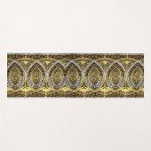 金ゴールド銀とオニキスのプリントの渦巻き ヨガマット (正面(横))