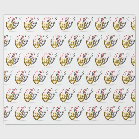 金ゴールド銀の悲劇の劇場用マスク ラッピングペーパー (フラット)