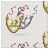 金ゴールド銀の悲劇の喜劇劇 ファブリック (クローズアップ)