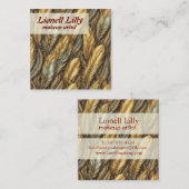 金ゴールド銀の羽 スクエア名刺 (正面/裏面)