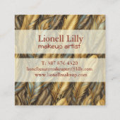 金ゴールド銀の羽 スクエア名刺 (裏面)