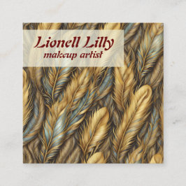 金ゴールド銀の羽 スクエア名刺