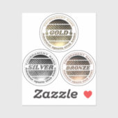 金ゴールド銀の銅ステッカー受賞者のためのメダル シール (シート)