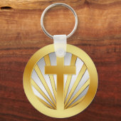 金ゴールド銀クロス キーホルダー (正面)