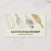 金ゴールド銀ペストリー製ベーカリー調理器 名刺 (正面)