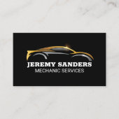 金ゴールド銀メタリックスポーツカー 名刺 (正面)