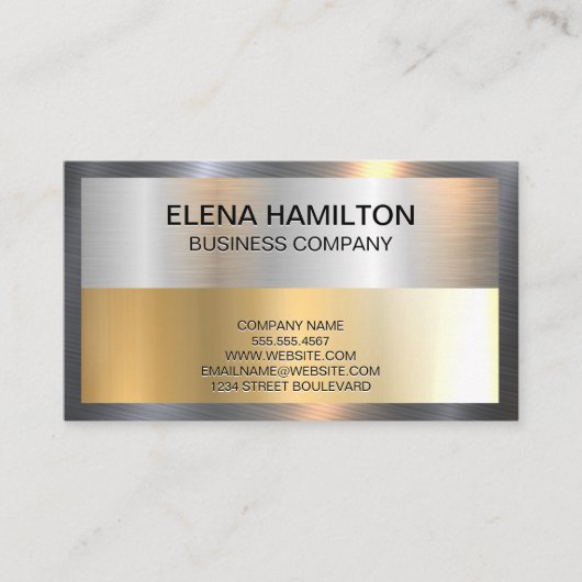 金ゴールド銀メタリック縁ど輝き 名刺 (正面)