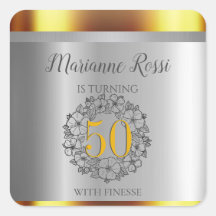 金ゴールド銀メタリック50誕生日