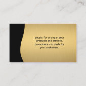 金ゴールド銀モダン銀メタリック銀器ロゴ 名刺 (裏面)