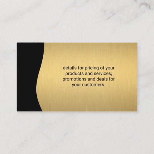 金ゴールド銀モダン銀メタリック銀器ロゴ 名刺 (裏面)