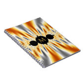 金ゴールド銀モノグラムの金属フラクタル ノートブック (右側)