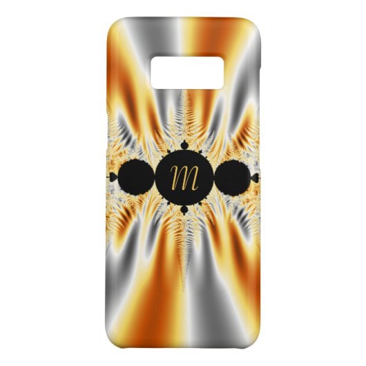 金ゴールド銀モノグラムの金属フラクタル Case-Mate iPhoneケース (裏面)