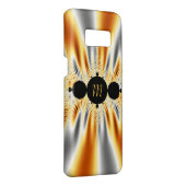 金ゴールド銀モノグラムの金属フラクタル Case-Mate iPhoneケース (裏面/右)