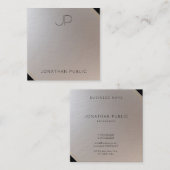 金ゴールド銀モノグラムモダンテンプレート スクエア名刺 (正面/裏面)