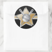 金ゴールド銀効果の野球選手 ラウンドシール (バッグ)